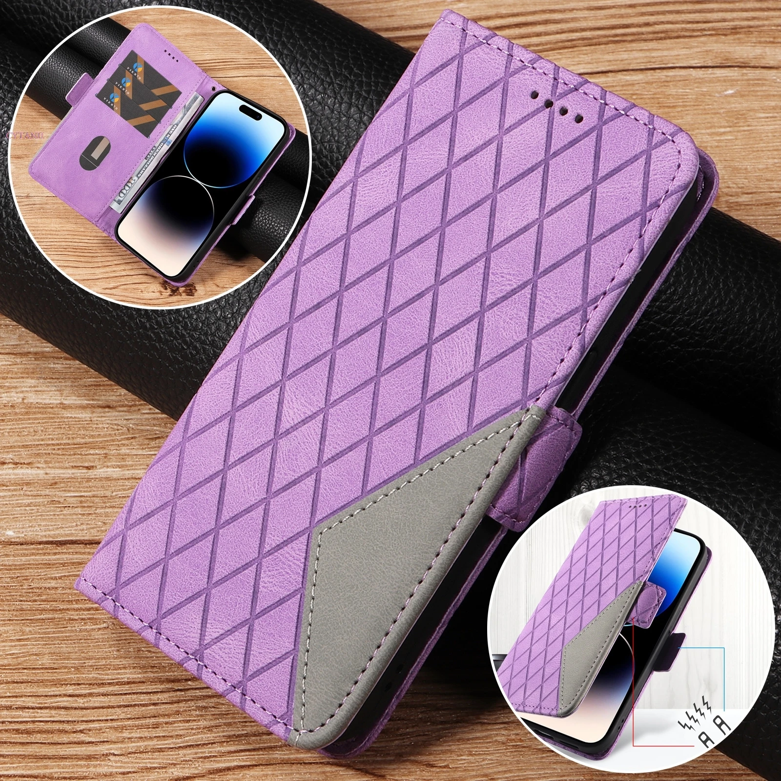 Кожаный чехол для телефона Samsung Galaxy S23Ultra S23Plus S23 S22Pro S21FE S30Ultra, чехол для Sam A53 A33 A24 с отделением для карт, противоударный чехол