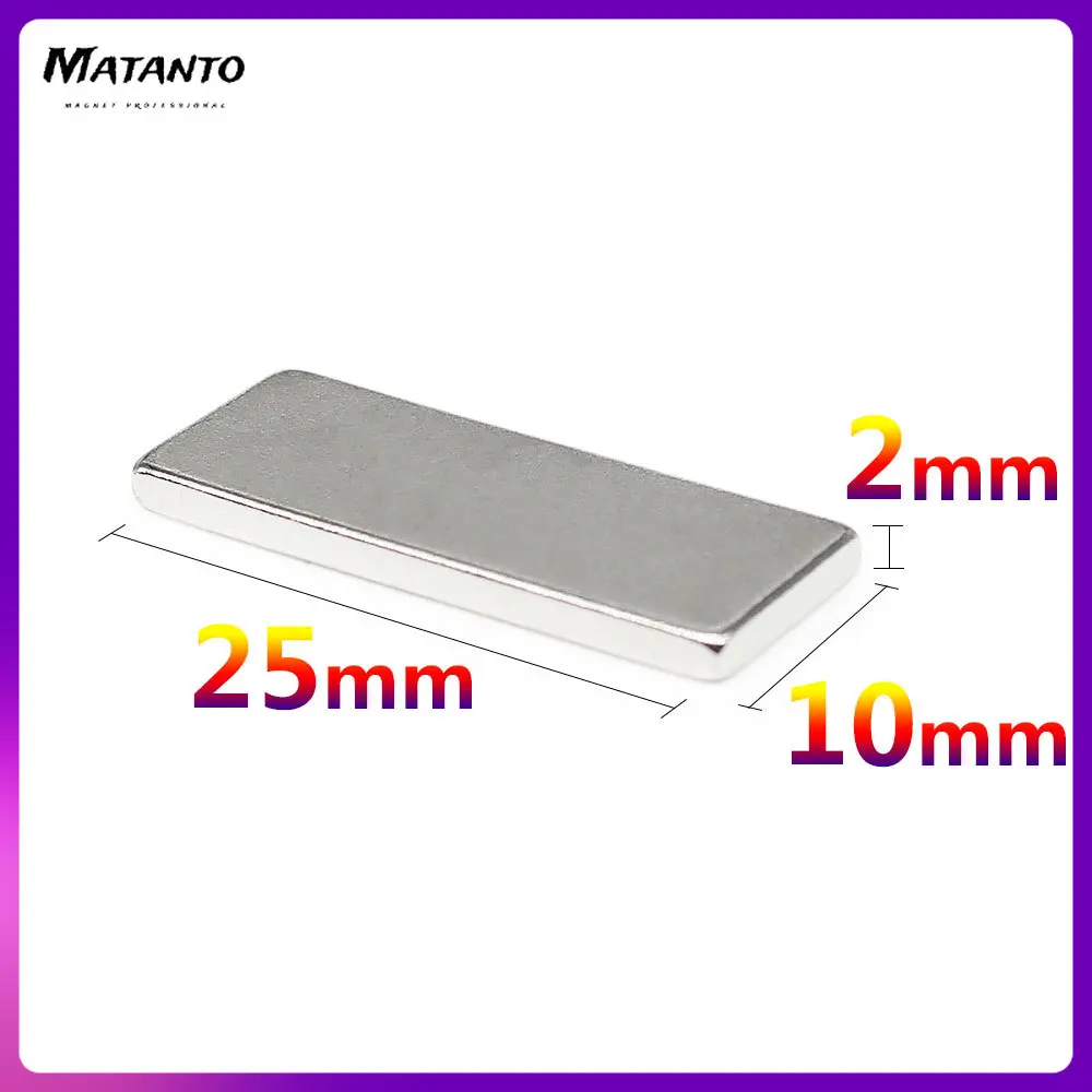 

5/10/20/30/50/100PCS 25X10X2mm Block Strong Powerful Magnets Sheet 25x10x2 Rectangular Permanent Neodymium Magnets 25*10*2 mm