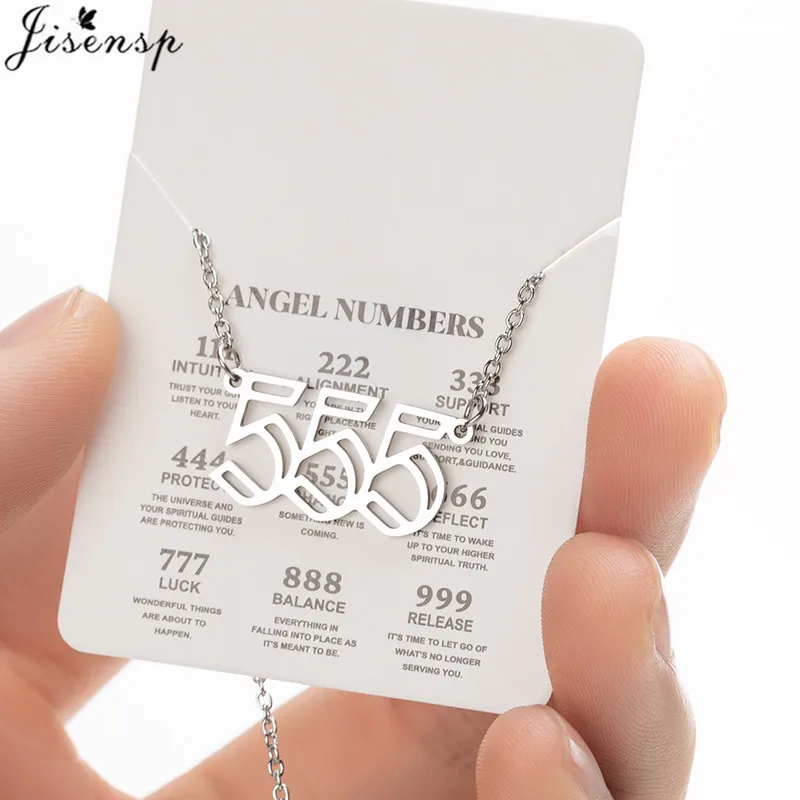 COLORFUL BLING Angel Number Necklace - 111, 222, 333, 444, 555, 777, 888, 999 - Lucky Number Pendant Choker With Card