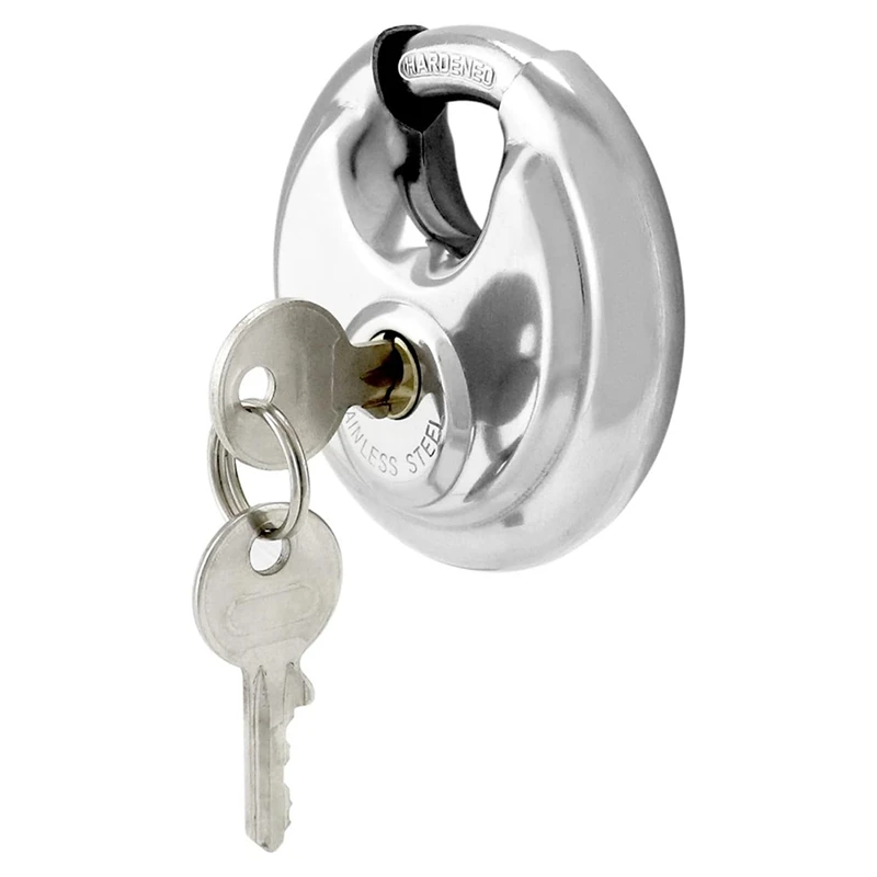 Disc Locks, Heavy Duty Steel Keyed Padlock Disc Storage Locks For Storage Unit Moving Trailers, 3/8Inch Shacklem13k
