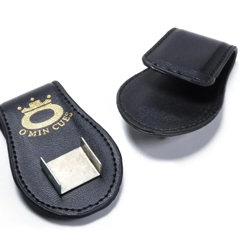 Portable Leather Chalk Bag Chalk Clip Pool Billiards Snooker Accessories Leather Magnetic Belt Clip Holder Powder Holder