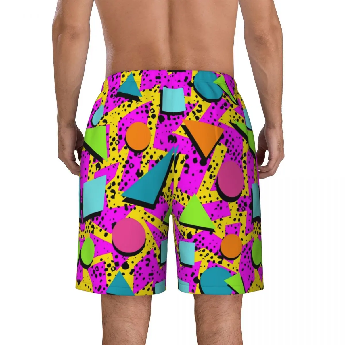 Men Board Shorts Classic Awful 90's Neon Cute Hawaii Swim Trunks Comfortable Running Surf Hot Sale Plus Size Beach Short Pants 4