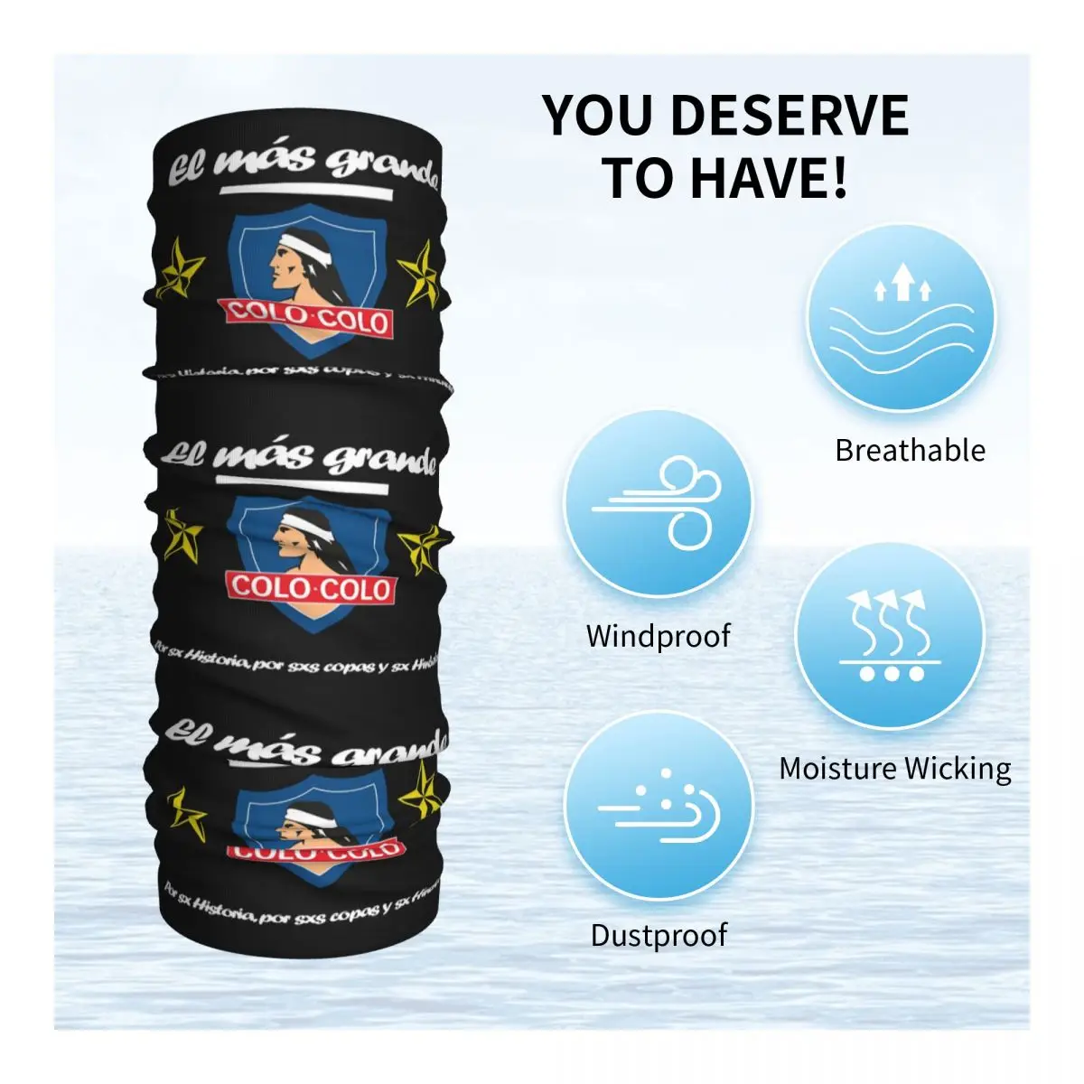 Social Y Deportivo Colo-Colo Bandana Neck Gaiter Campeon DE Chile Football Wrap Scarf Multifunctional Headband Adult Breathable neck wrap cycling bandana bandana headscarf cotton bandana camouflage bandana motorcycle bandana neck gaiter multifunctional bandana bandana neck cover