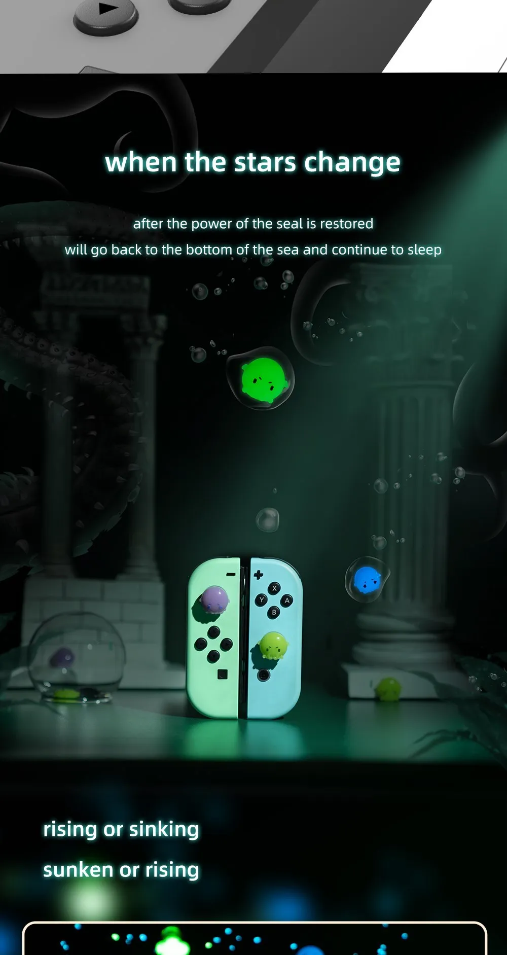 GeekShare New Luminous Thumbstick Cover for Nintendo Switch OLED Joysrick Caps Cute Thumb Grip Caps For NS Lite Game Console