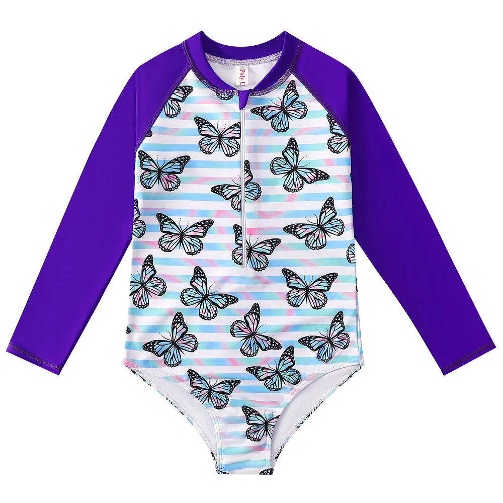 Summer Swimsuits for Girls Long Sleeves Swimming Wear for Baby Girls
