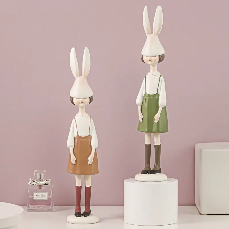 

Скандинавский кролик, капюшон для торта, украшение из смолы для девочки, Современное украшение для дома, роскошный креативный энергетический изысканный декор для комнаты