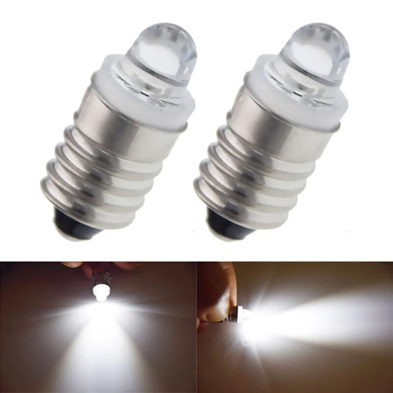 1-10pcs E10 Led Flashlight Bulb DC 3V 12V Instrument Bulb Indicator Lamp BA9S Replacement Torch Bulb Lamp Warm Cool White