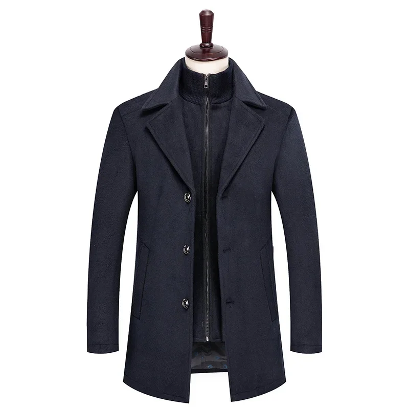 

Мужской тренчкот, зимняя непромокаемая шерстяная куртка, ветровка со съемной внутренней подкладкой, полупальто, мужское Брендовое деловое пальто