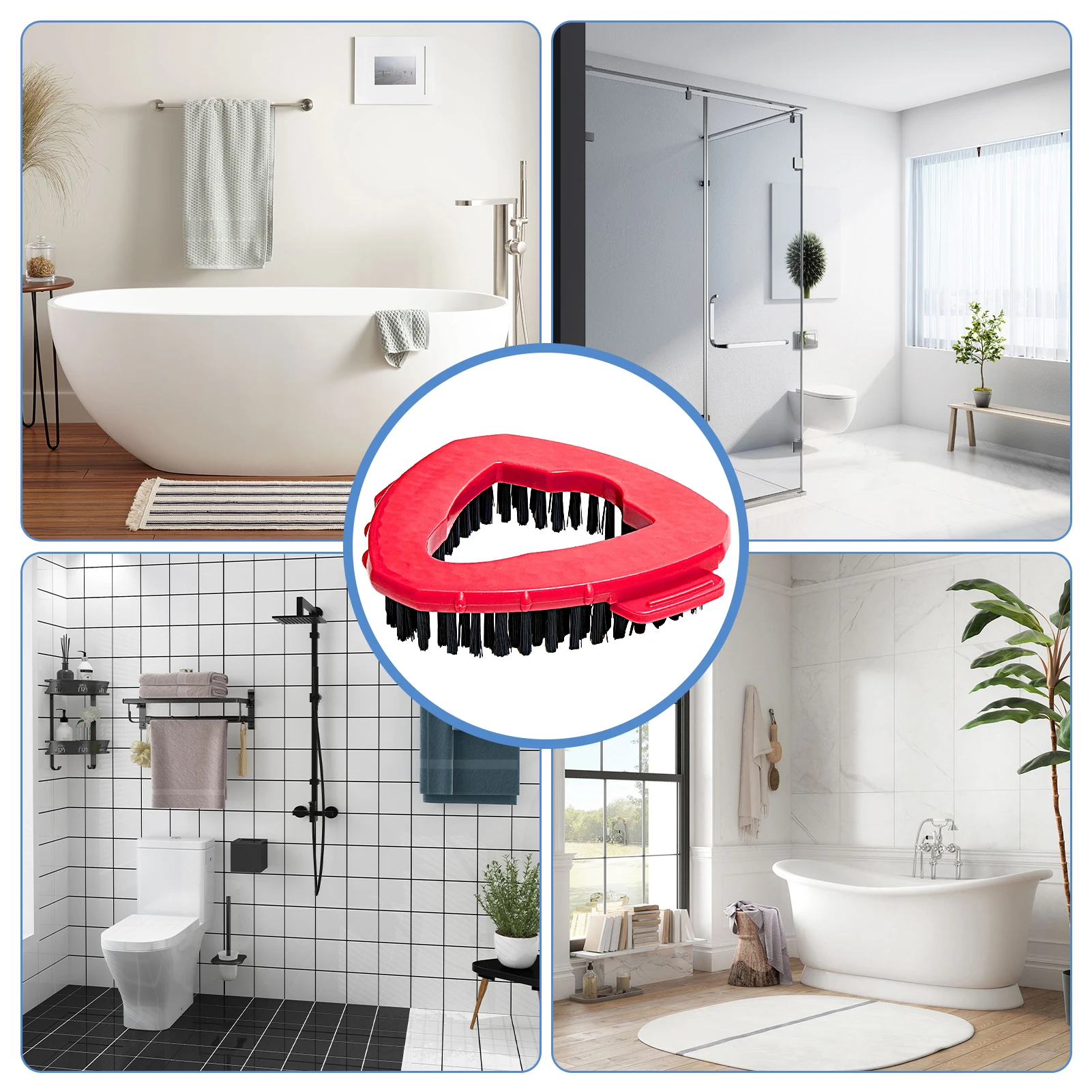 Spin Mop Scrub Brush Head & Microfiber Mop Refill Head Replacement For Vileda / O-Cedar Rinse Clean 2 Tank System Floor Scrubber