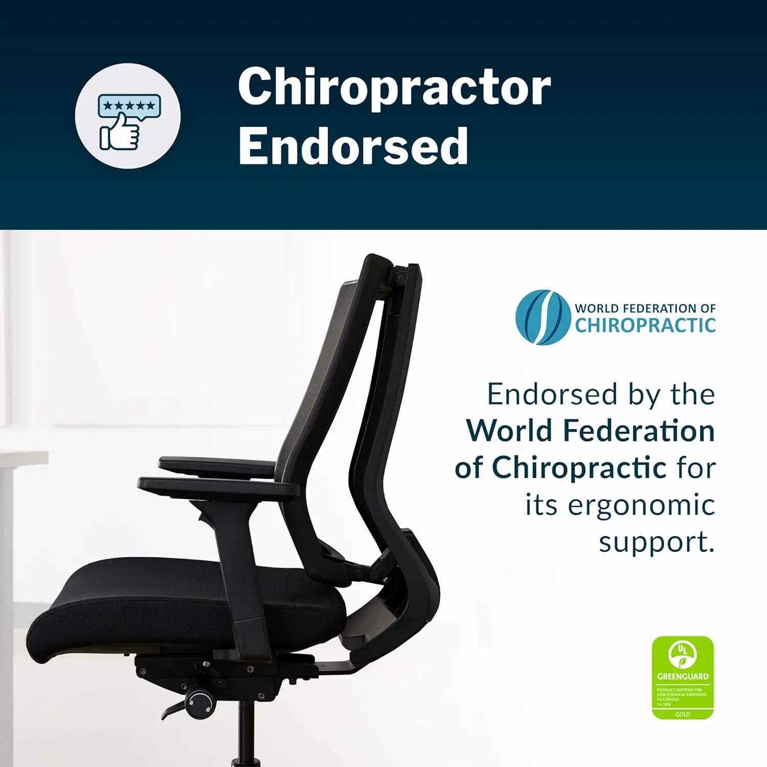 Comfortable Ergonomic Office Chair with Mesh, Armrests and Rolling Casters - Easy Assembly, 300lb Capacity - Lumbar