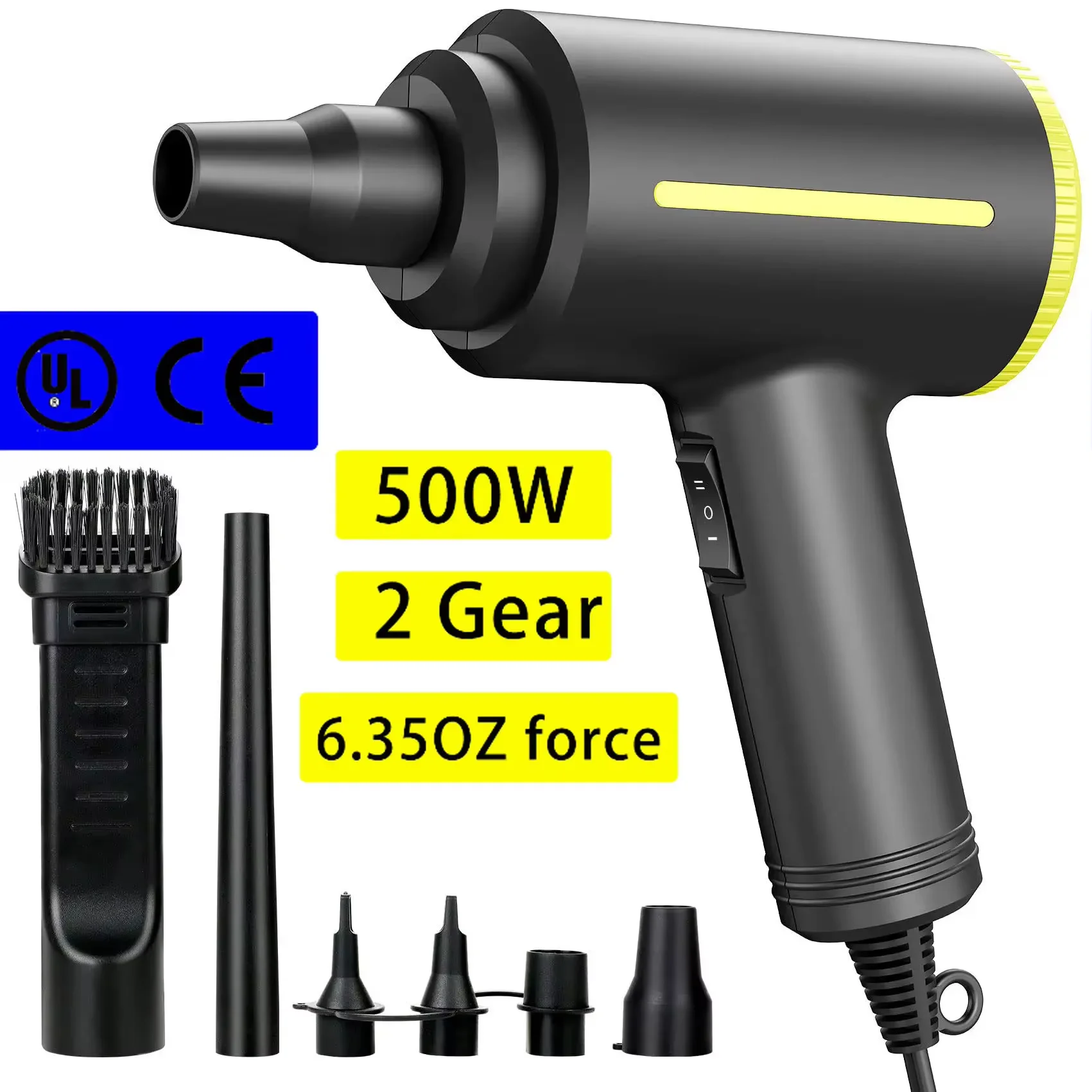 500watts Electric Air Duster Air Blower Replaces Canned Spray for PC Computer Keyboard Cleaner Compressed Can Duster handheld air blower computer cleaning kit