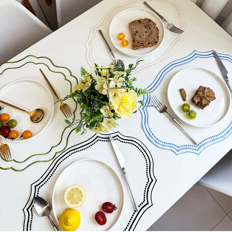 Y2k Vintage French Lace Table Mat Embroidered Napkins Tablecloth Decorative Pastoral Washable Lace Table Place Mat 2025 New