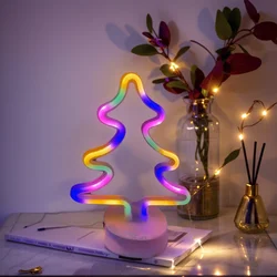 Festive Green Christmas Tree Neon Light - LED Desktop Decoration with Battery/USB Power Supply (Green)