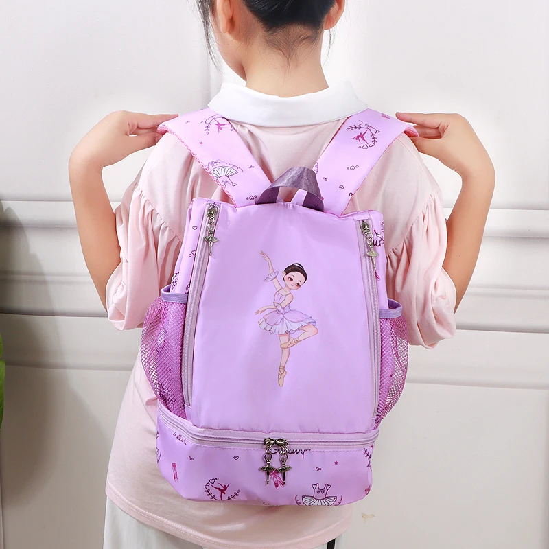 Ballet dance double shoulder training backpack, with separate compartments for shoes 1