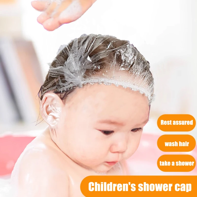 100/200 Pcs Disposable children Shower Cap for Hair Elastic Mesh Shape Plate plastic wrap cover Food grade food cover BEST SELLERS