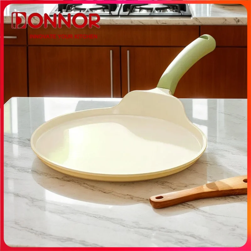 DONNOR Ceramic Frying Pan Household Non-stick Steak Breakfast Egg Pancake Pan Use for Gas and Induction Cooker Kitchen Utensils