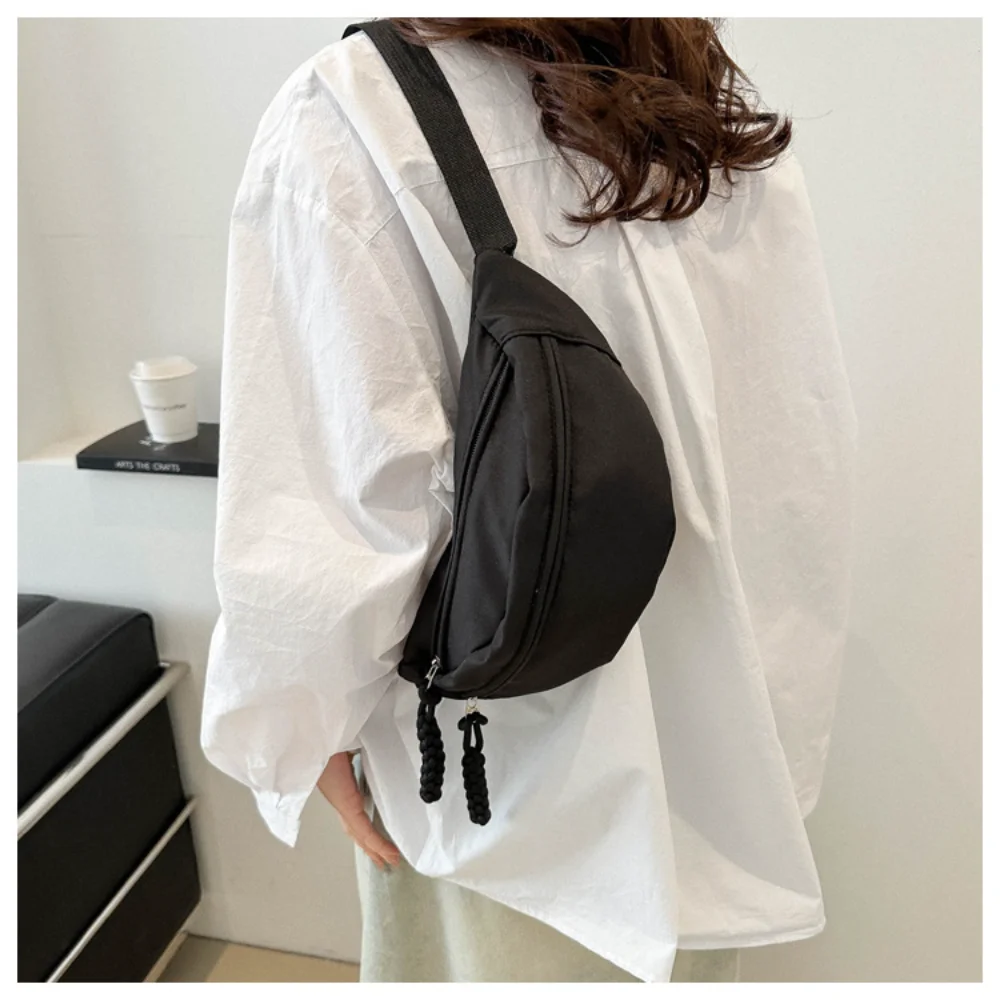 Canvas Running Waist Casual Fanny Packs Sport Chest Bag Banana bag for Women Sling Crossbody Waist Pack Half Moon Belt Bag 2025