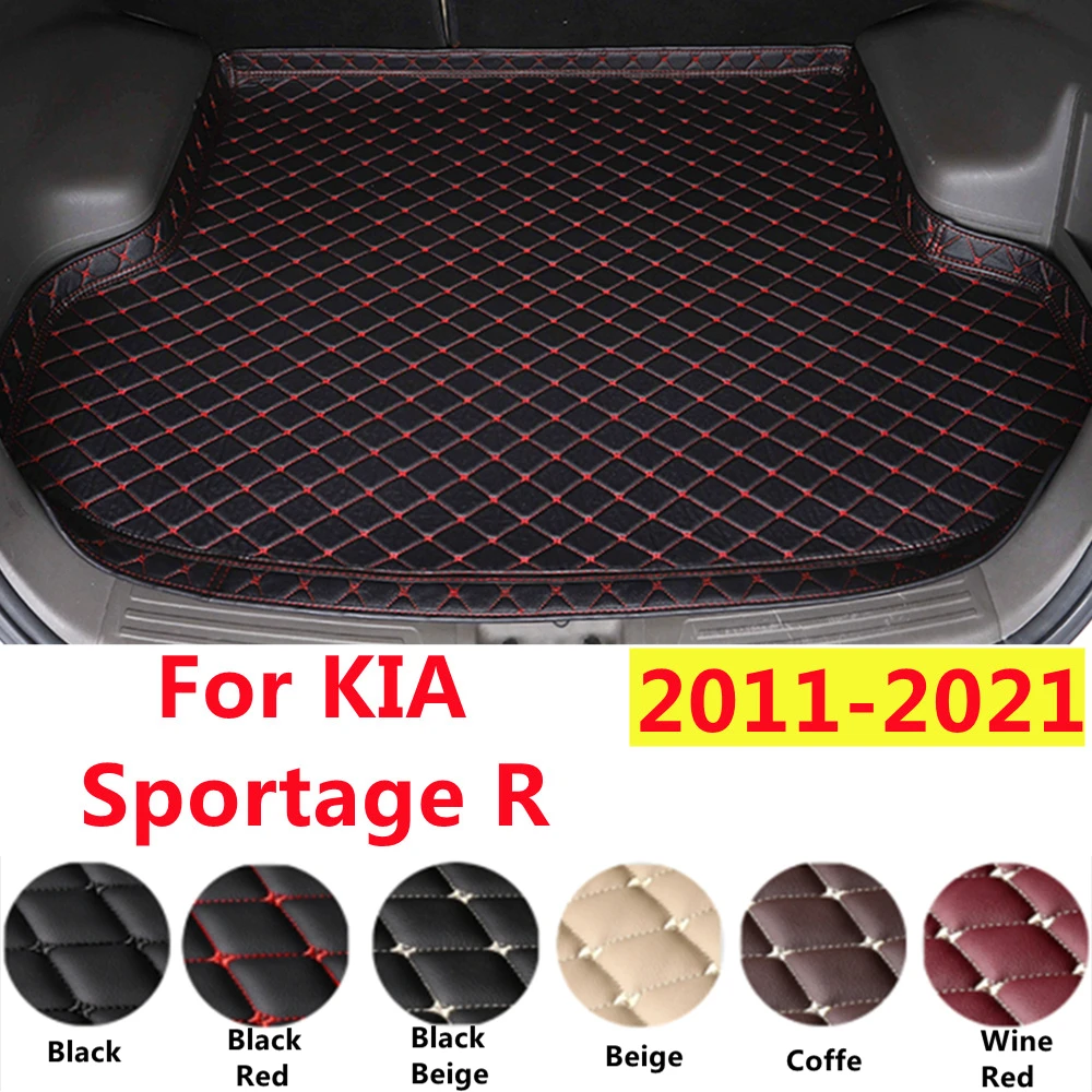 

SJ профессиональный автомобильный коврик для багажника, подходит для KIA Sportage-R 2011-12-23-2024 XPE кожаный задний вкладыш, задняя грузовая накладка, водонепроницаемая высокая сторона