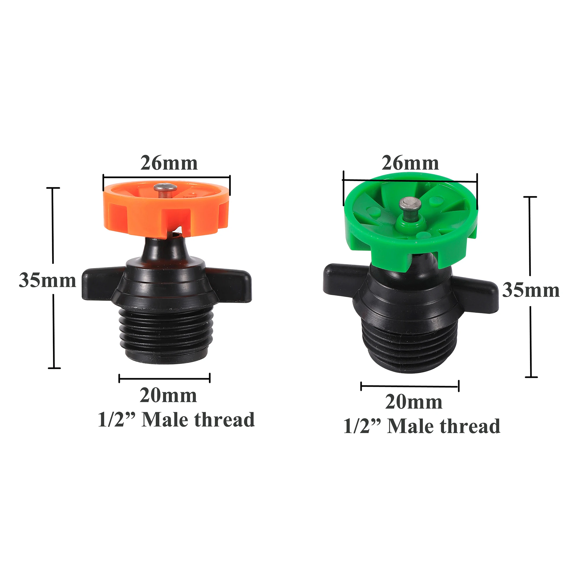 360 Degree Rotating Watering Nozzle 1/2" Male Thread Automatic Rotation Sprinkler Garden Park Lawn Flower Vegetable Irrigation