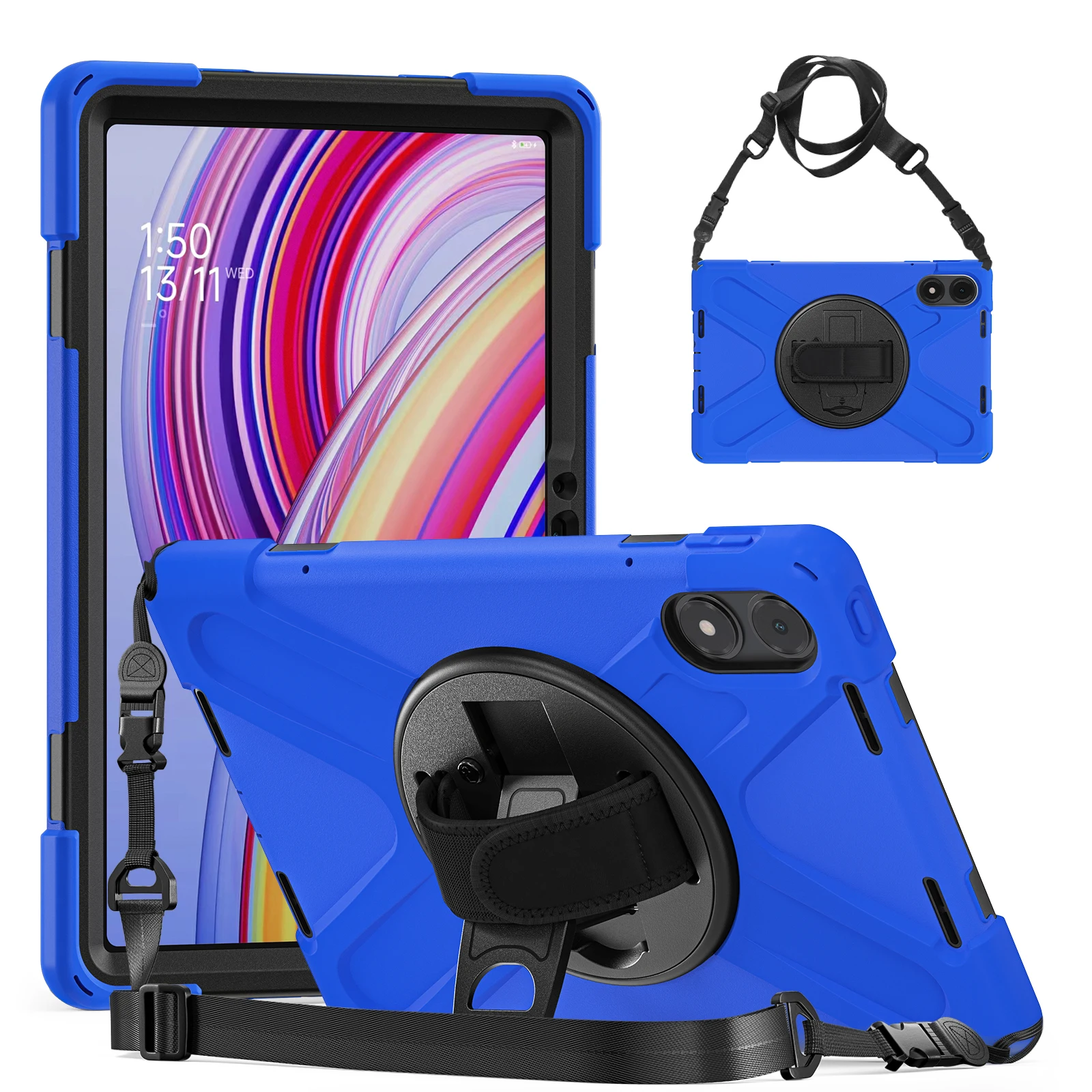 Kids Edition Shockproof Armor Tablet Cover with Stand and Strap
