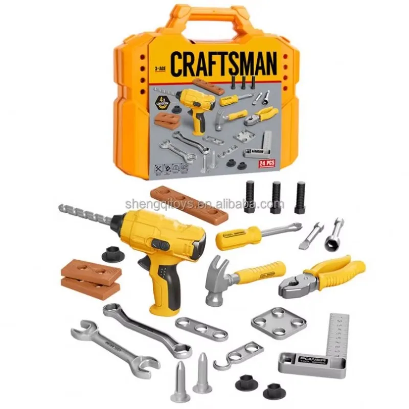 LK Toys Toddler Tool Set with Tool Box & Electronic Toy Drill Kit Toddler Boy Pretend Play Construction Tools for Kids