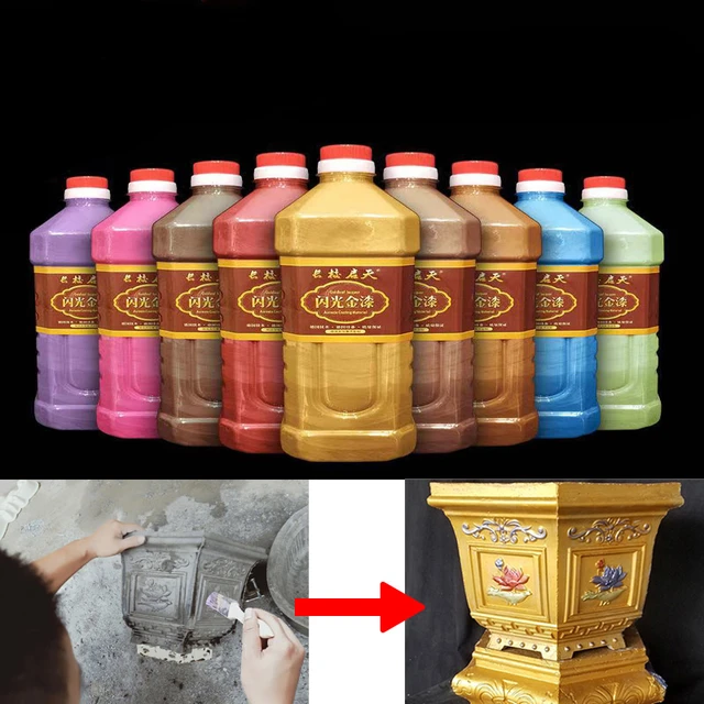 DIY with 250g Water-based Gold Paint Cement Flowerpot Special Gold Pigment