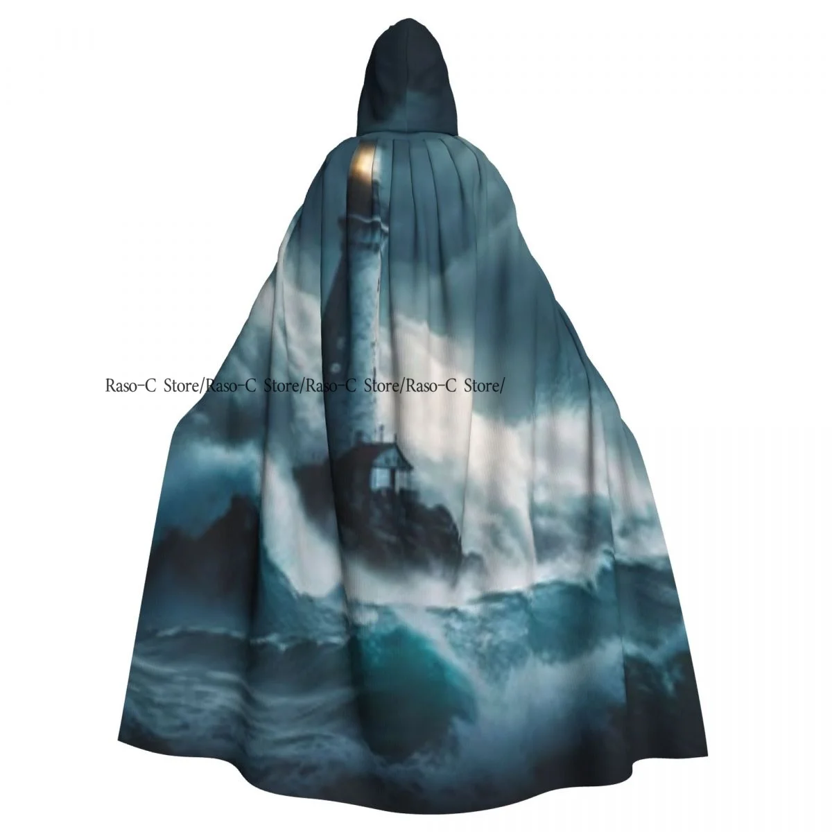 

Накидка унисекс с капюшоном и большими волнами, из полиэстера