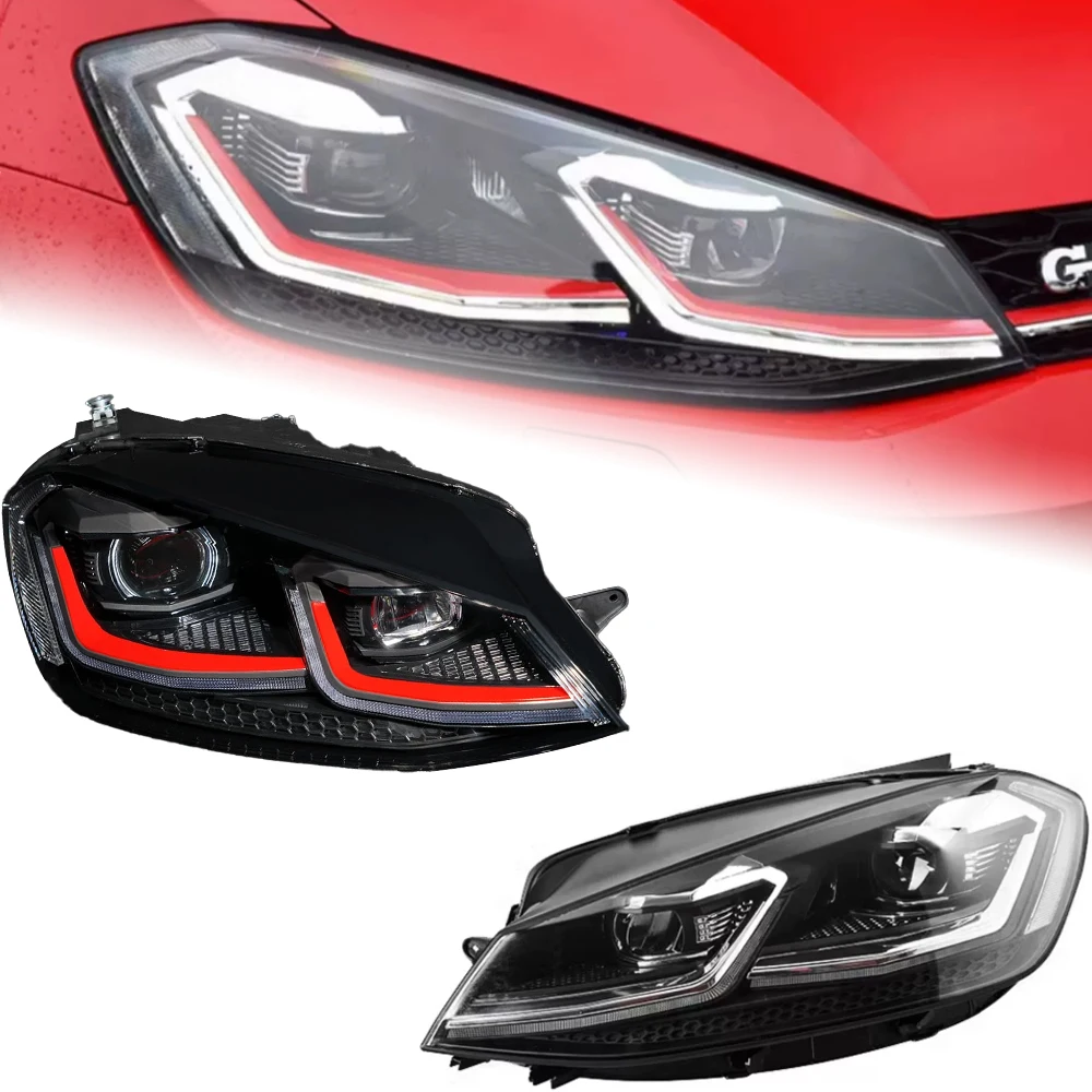 Akd Car Styling For Vw Golf 7 Mk7 Led Headlight Golf7.5 R Line Design Drl  Hid Dynamic Signal Head Lamp Bi Xenon Beam Accessories - Car Light Assembly  - AliExpress