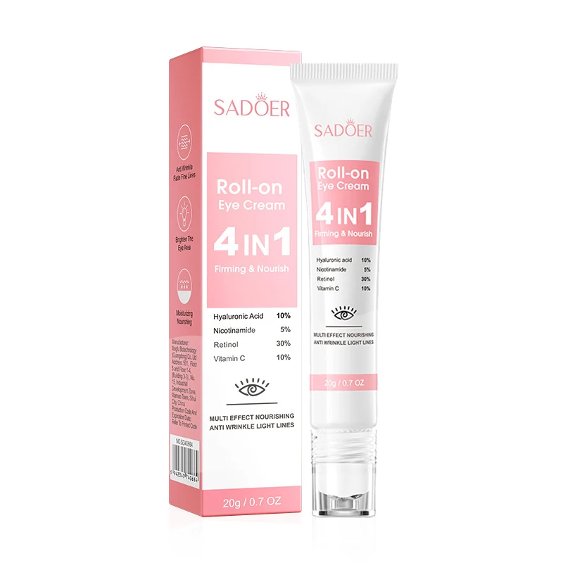 1/2/3pcs SADOER Eye Cream Retinol Nicotinamide Hyaluronic Acid Vitamin C Anti Dark Circle 4in1 Moisturizing Anti-Aging Eye Serum