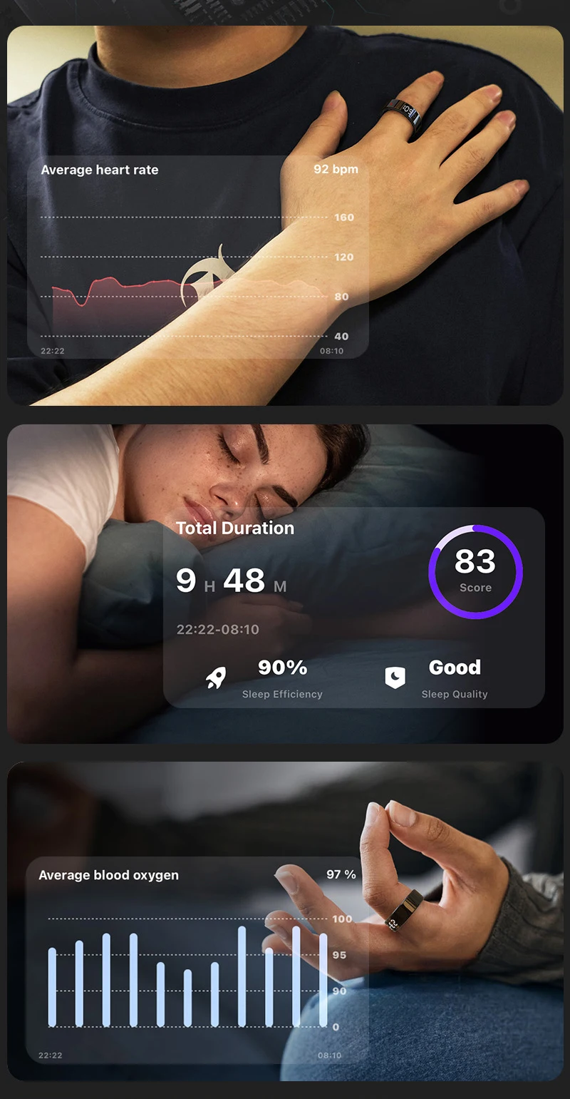 NEW R11C Smart Ring Heart Rate Blood Oxygen Sleep Monitoring Multi Sports Mode R