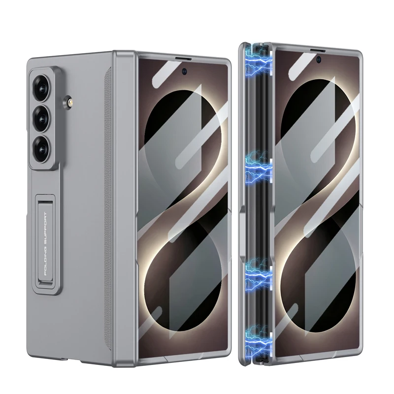 Magnetic PC All-Inclusive Hinge Protection Folding Case with Tempered Glass