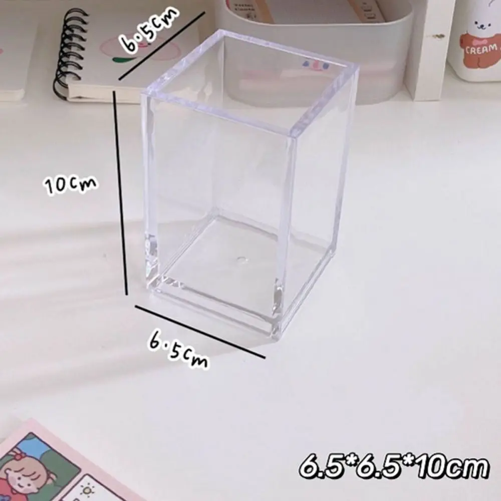 Neue transparente Acryl Stift halter quadratische Schreibwaren Lager regal drei Gitter große Kapazität Desktop Organizer Büro – Detail 9