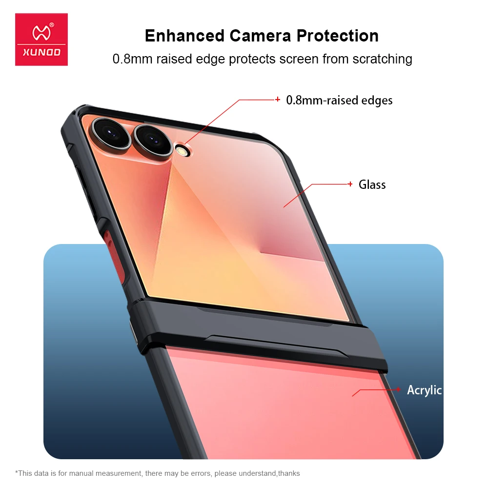 Shockproof Airbag Protective Shell with Acrylic, TPU, and Glass Back Cover