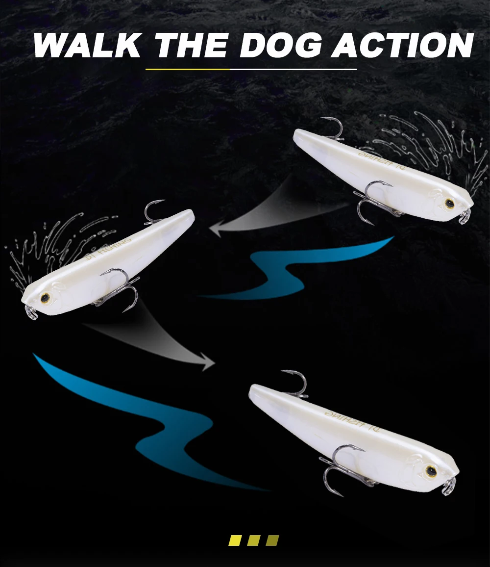 D1 Bleistift Angeln Locken WTD Künstliche Harten Stickbaits 80mm/8,5g Schwimm Salzwasser Angeln Bass Köder DT3003 – Detail 11