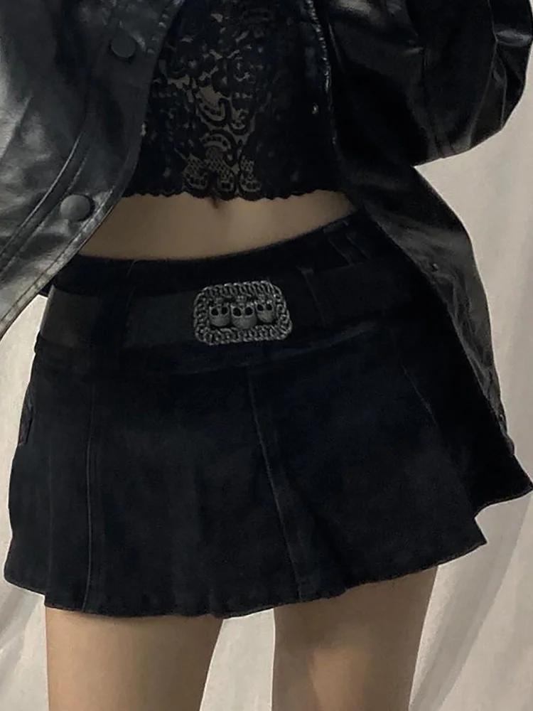 ALLNeon Pastel Goth Low Waist Micro Skirts Y2K Streetwear Gyaru Pockets Patchwork A-line Skirt E-girl Aesthetics Outfits Zipper 4