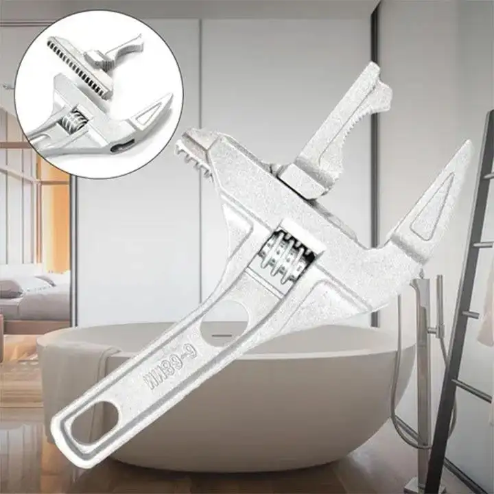 

Mintiml Multi-Function Plumber Wrench Repair Tool Ultra-wide Mouth Adjustable Spanner Hand Tool Reversible Jaw Pipe Wrench