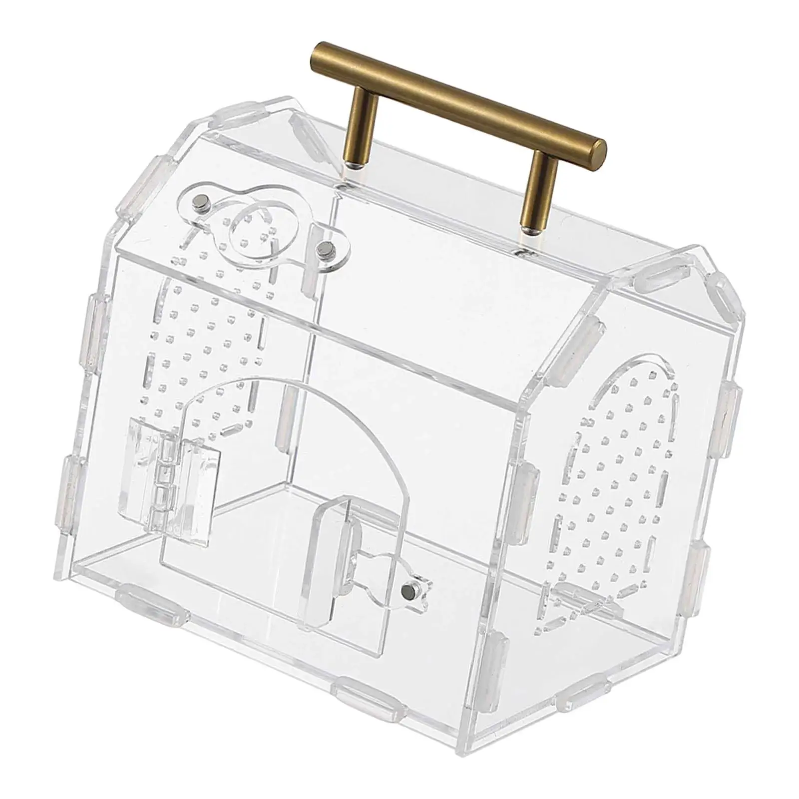 Transparent Reptile Habitat Breeding Cage Acrylic Terrarium with Handle for Gecko Frog and Spider Pets