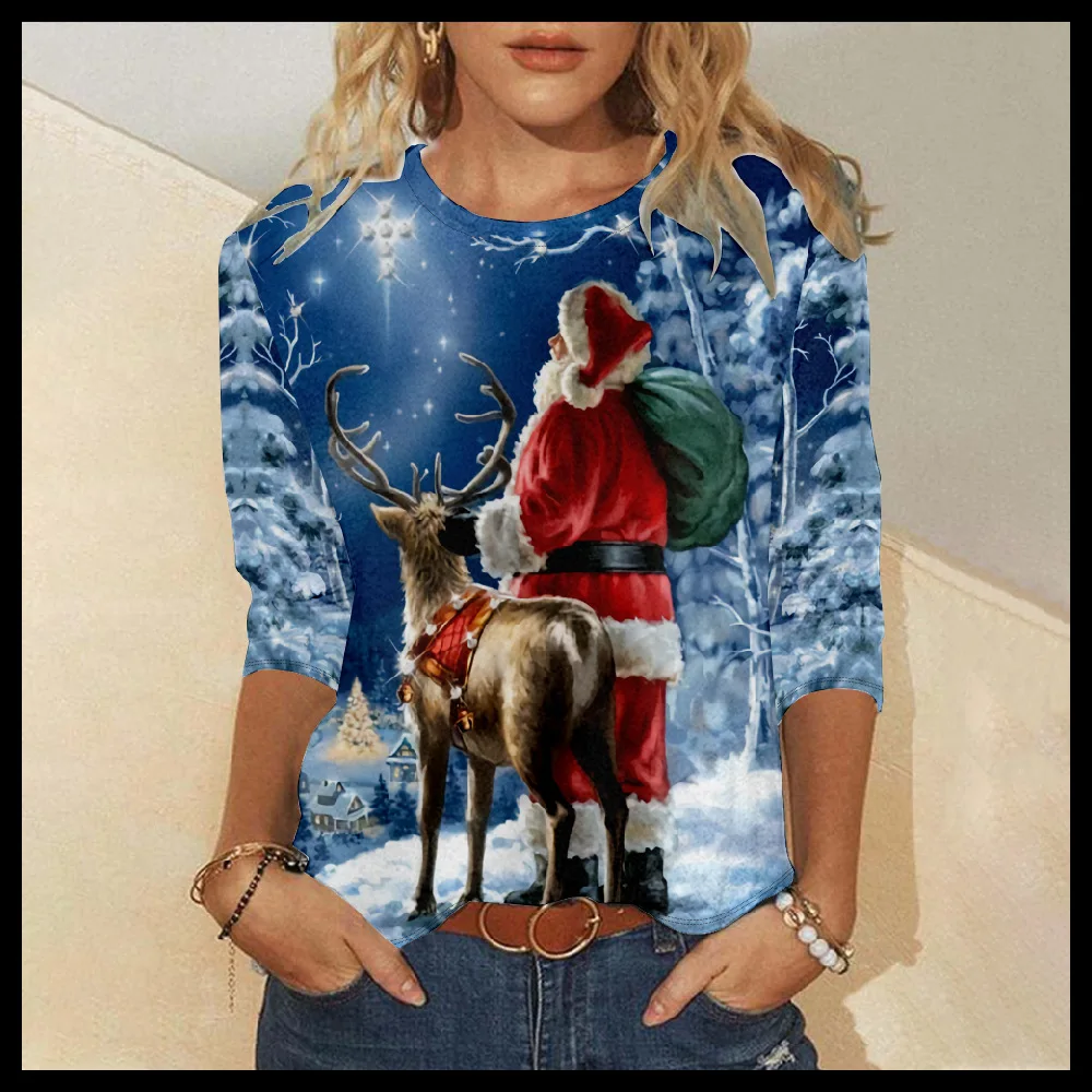 

Женская Винтажная футболка с круглым вырезом, с длинным рукавом