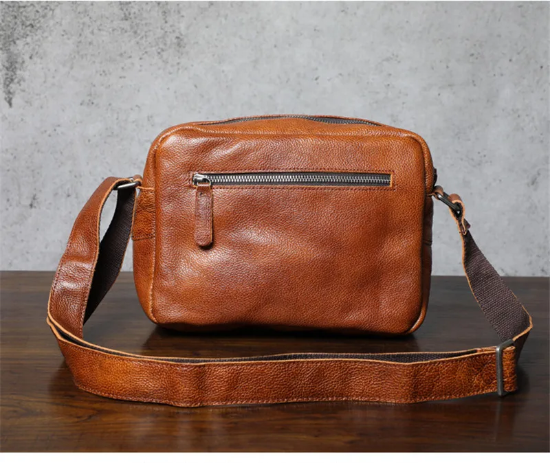 PNDME Outdoor Casual Natürliche Echte Leder männer Umhängetasche Mode Täglichen Luxus Erste Schicht Rindsleder Designer Schulter Tasche – Detail 10