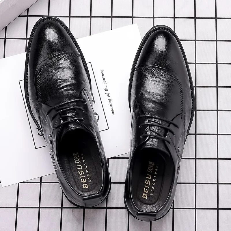 Dress Shoes Men Genuine Leather Business Formal Oxfords Footwear Man Leather Loafers