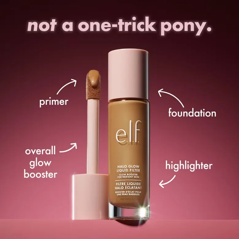 ELF Halo Glow Liquid Filter Fondotinta Liquido 3 Nuove Tonalità per un Aspetto Sano e Più Radioso Base Trucco Prodotti di Bellezza - immagine 5