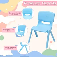 Stackable Stools, 6 Pcs Colorful Plastic Classrooms Chairs for Kids Learning Chairs Indoor Outdoor,Preschool,Daycare Center 3