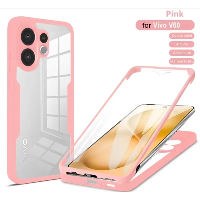Enhanced Dual Layer Clear Case – 360° Full Body Shockproof Acrylic+TPU Cover