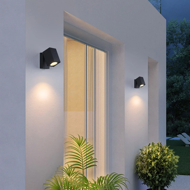 Wall Light Outdoor Porch Light Outdoor Folding LED Wall Lamp IP65 Waterproof Garden Porch Light GU10 COB Courtyard Exterior Wall Sconce Lighting Fixture 5W