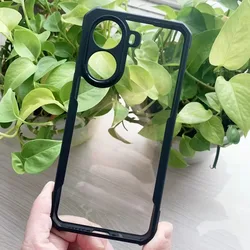 Durable Shockproof Transparent Case with Camera Protection by XUNDD for Redmi Turbo 4 (Black)