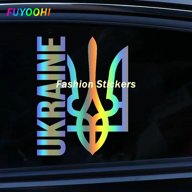 FUYOOHI Play Stickers Ukraine Трезубец, Тризуб Car Sticker Waterproof