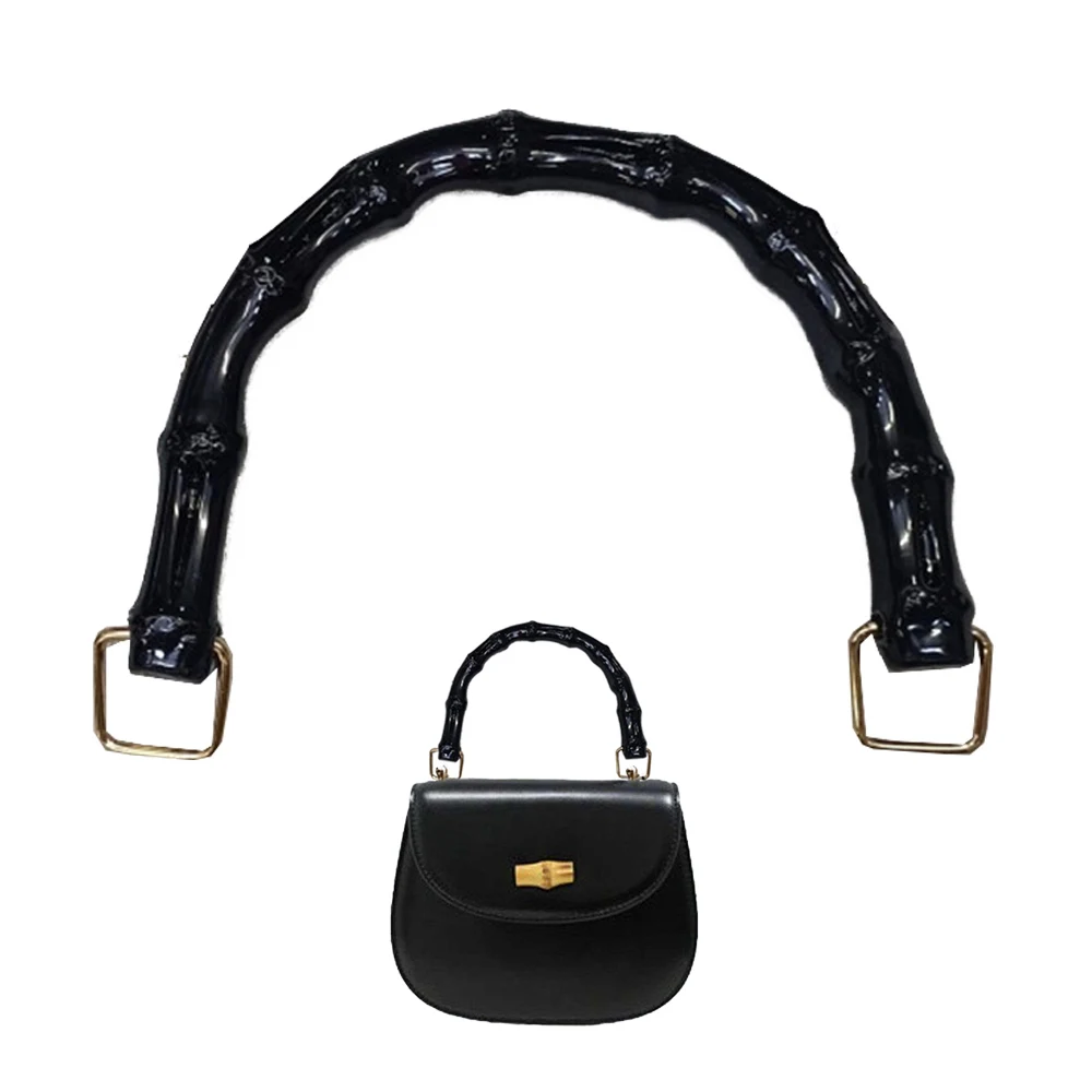 

U Shape Bamboo Imitation Bag Handles For DIY WomenPurse Handle Handcrafted Handbag With Link Buckle Bags Accessories Part