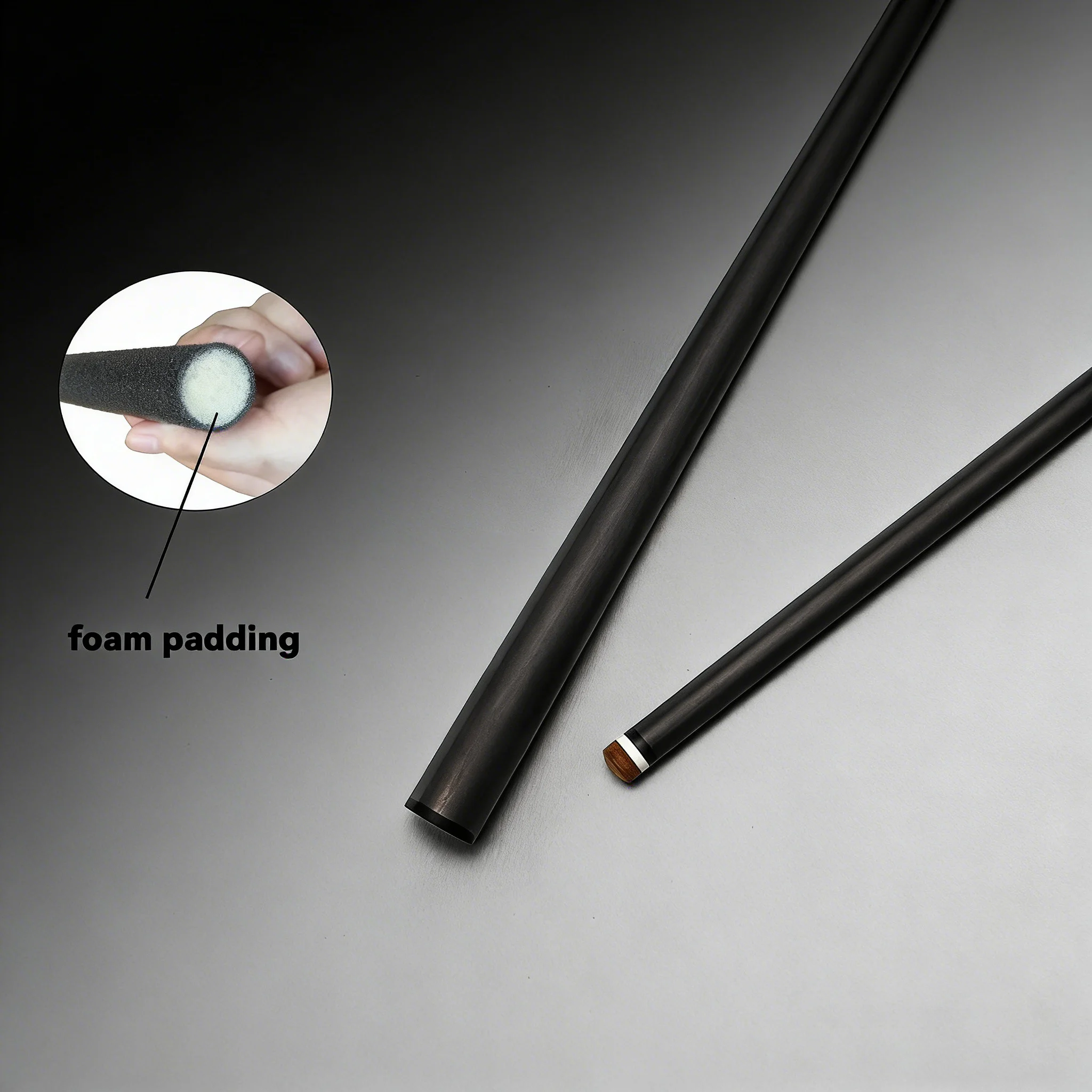 12.9mm 29인치 100% 카본 파이버 당구 샤프트 3/8x8 레이디얼 로우 디플렉션 프로페셔널 블랙 테크놀로지 샤프트 (당구 큐대용)