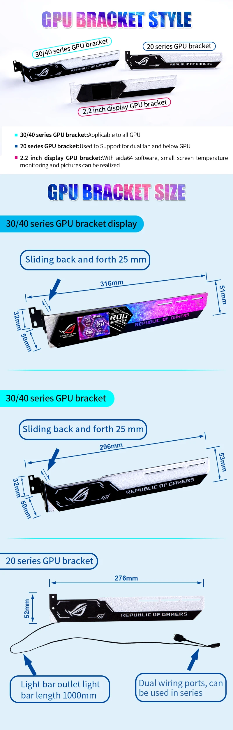 Suporte para Placas Gráficas ROG, Suporte LCD