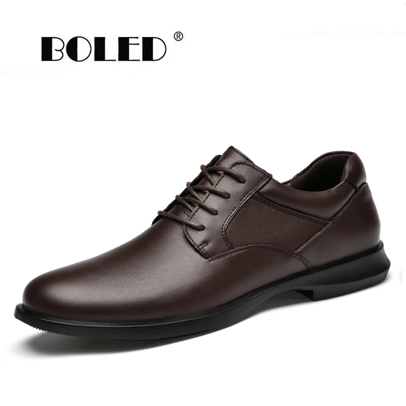 

Spring Autumn Lace Up Men Flats Natural Leather Shoes Men Handmade Comfy Dress Shoes Outdoor Non-slip Office Business Men Shoes